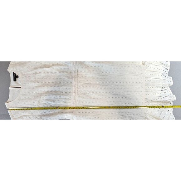 Banana Republic Womens 10 Eyelet Fit & Flare Cream Dress - Picture 14 of 16